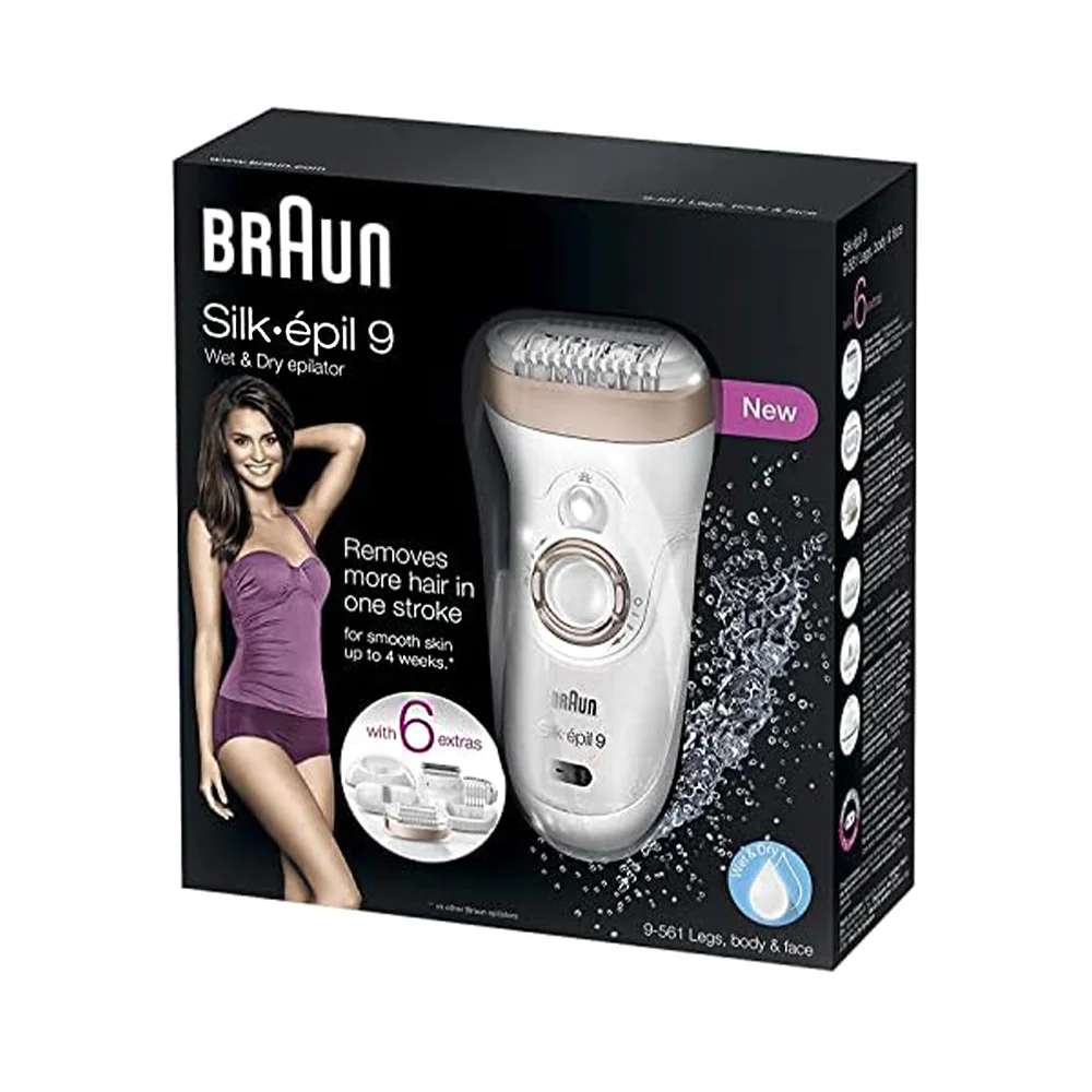 براون الة إزالة الشعر ضد الماء 6 ملحقات - موديل 9-561 Silk Epil